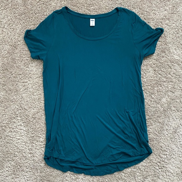 Old Navy Luxe Teal T-Shirt Tunic Knot Detail - Picture 2 of 4